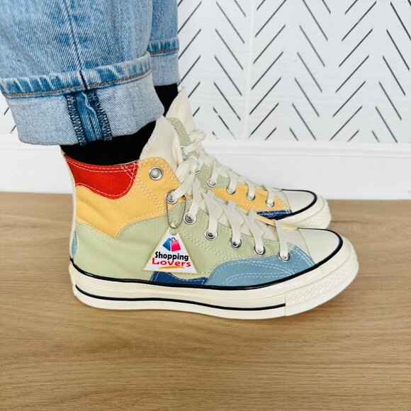 ⭐Converse Chuck 70 HI Crafted Patchwork Sz 11.5 Men Shoes Sneakers Green A03292C - Picture 2 of 9